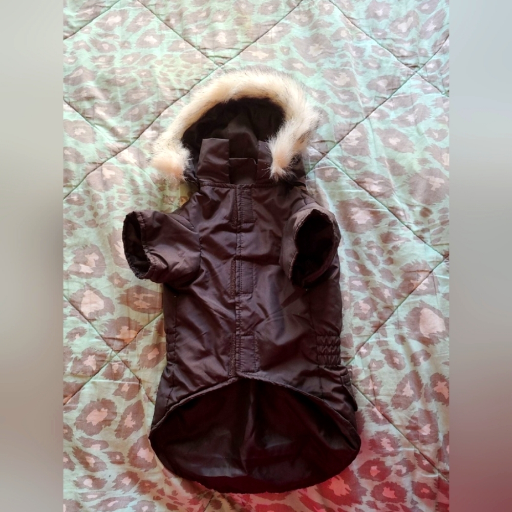 Eastside collection small dog coat color  brown size s/m